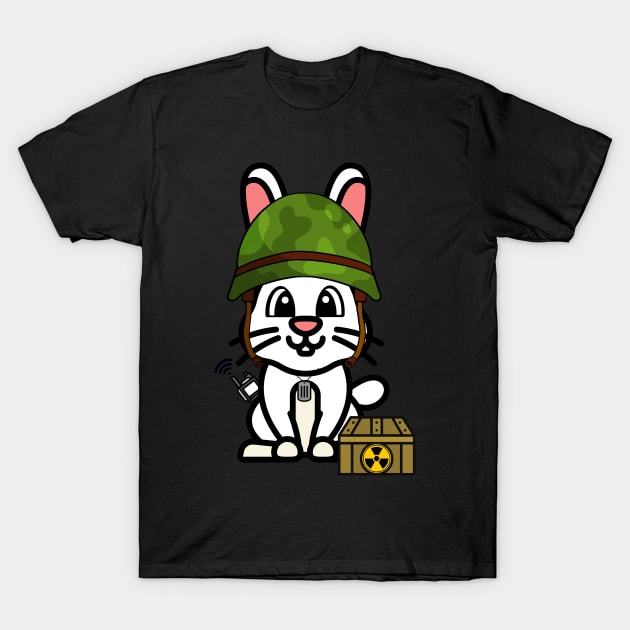 Army Rabbit T-Shirt by Pet Station